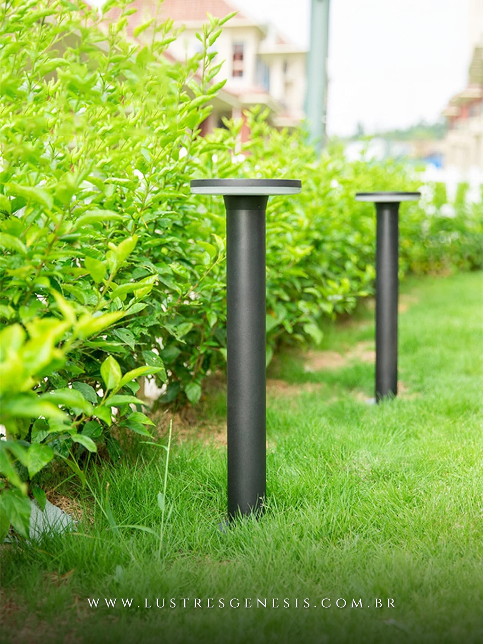 Iluminação Contemporânea: Balizador 360° Disco Redondo Alumínio